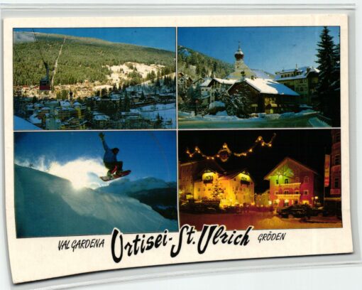 AK Postcard Ski, Val Gardena Gröden St. Ulrich Ortisei Dolomiten Dolomiti Skiing