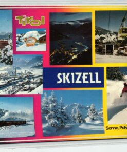 AK Postcard Ski, Skizell Sonne Pulverschnee Tirol Bergahnen Skiing