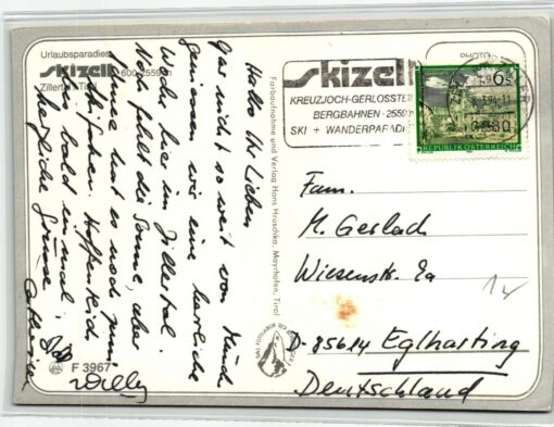 AK Postcard Ski, Skizell Sonne Pulverschnee Tirol Bergahnen Skiing – Bild 2