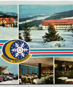 AK Postcard Ski, Hotel Churanov CSR Sumava Zadov Stachy Skiing