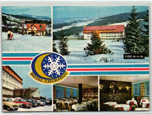 AK Postcard Ski, Hotel Churanov CSR Sumava Zadov Stachy Skiing
