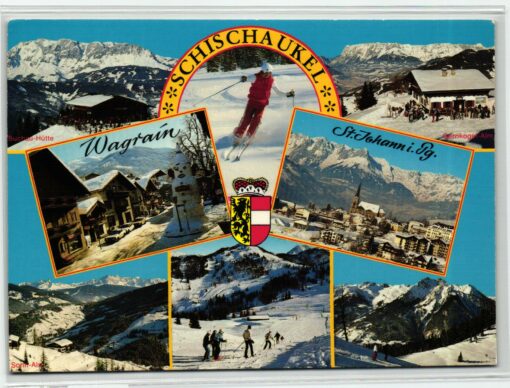 AK Postcard Ski, Schischaukel St. Johann Wagrain Dachstein Alpen Skiing