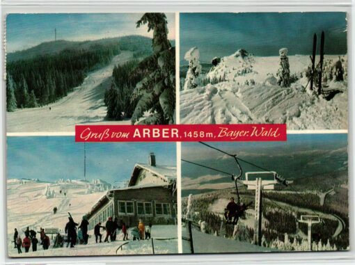 AK Postcard Ski, Arber Bayrischer Wald Zwiesel Sessellift Schilaufen Skiing