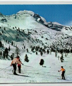 AK Postcard Ski, Lavarella Hütte Fanes St. Vigil Marebbe Dolomiti Skiing