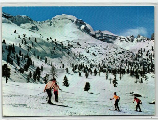 AK Postcard Ski, Lavarella Hütte Fanes St. Vigil Marebbe Dolomiti Skiing