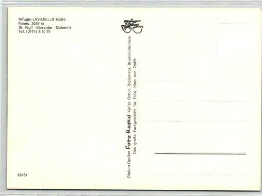 AK Postcard Ski, Lavarella Hütte Fanes St. Vigil Marebbe Dolomiti Skiing – Bild 2