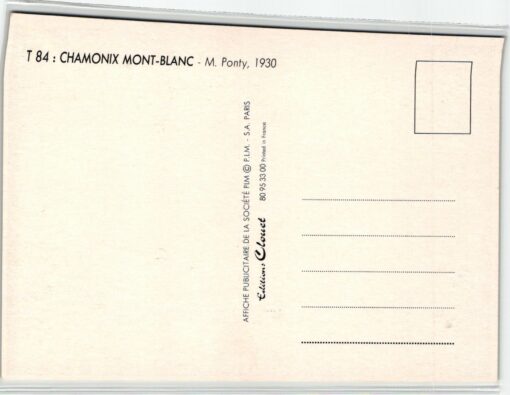 AK Postcard Ski, Chamonix Mont Blanc M. Ponty 1930 Edition Clouet T84 Skiing – Bild 2