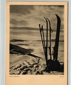 AK Postcard Ski, Ziegenrücken Riesengebirge Nebelmeer Skiing