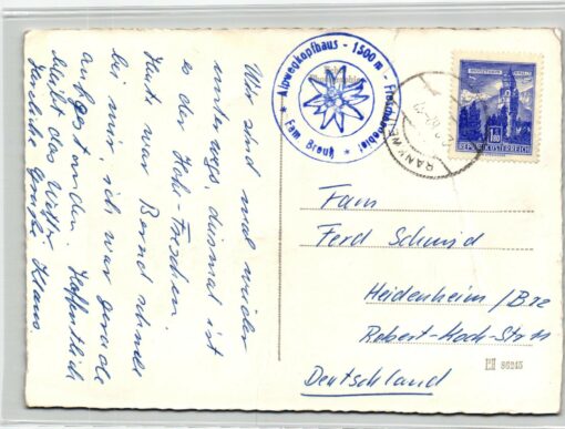 AK Postcard Ski, Hocher Freschen Nobspitze Alpwegkopfhaus Rankweil Skiing – Bild 2