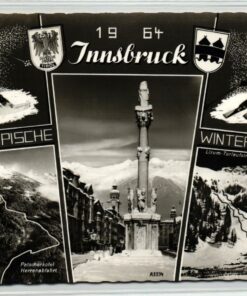 AK Postcard Ski, olympische Winterspiele 1964 Innsbruck Abfahrt Slalom Patscherkofel Skiing