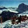AK Postcard Ski, Val gardena Seceda Grödental Sella Skiing