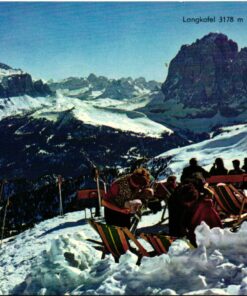 AK Postcard Ski, Val gardena Seceda Grödental Sella Skiing