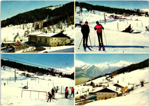 AK Postcard Ski, Jägerheim Kalch Calice Jaufenpass Skiwiese Südtirol Skiing