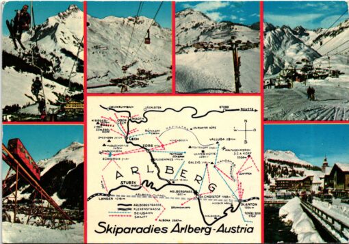 AK Postcard Ski, Schiparadies Arlberg Austria St. Anton Tirol Skiing