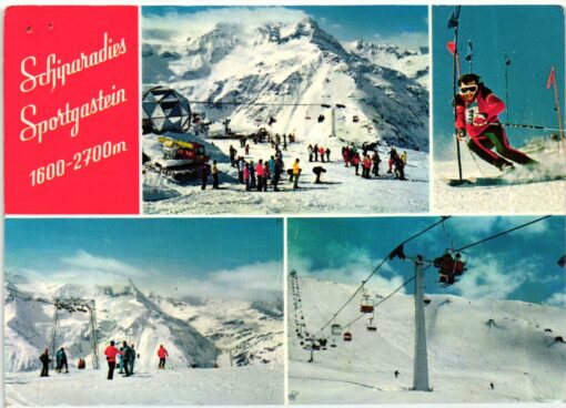 AK Postcard Ski, Schiparadies Sportgastein Salzburg Schlepplift Skiing