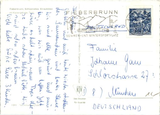 AK Postcard Ski, Fieberbrunn Schiparadies Streuböden Kaisergebirge Tirol Skiing – Bild 2