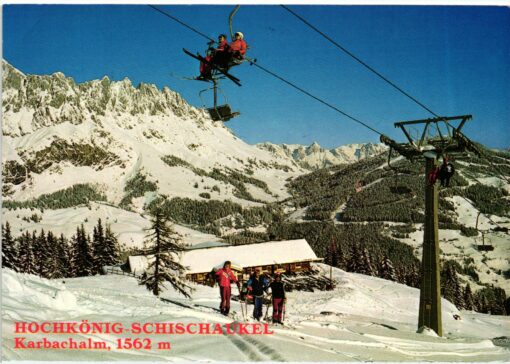 AK Postcard Ski, Hochkönig Schischaukel Karbachalm Salzburg Skiing