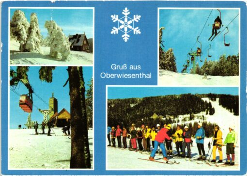 AK Postcard Ski, Oberwiesenthal Kurot Annaberg DDR Skiing
