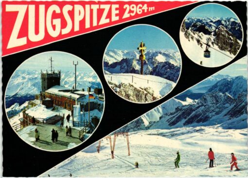 AK Postcard Ski, Zugspitze Zugspitzbahn Aussichtsturm Skiing