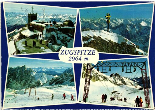 AK Postcard Ski, Zugspitze Schneefernerhaus Zugspitzbahnen Skiing