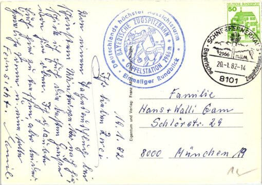 AK Postcard Ski, Zugspitze Schneefernerhaus Zugspitzbahnen Skiing – Bild 2