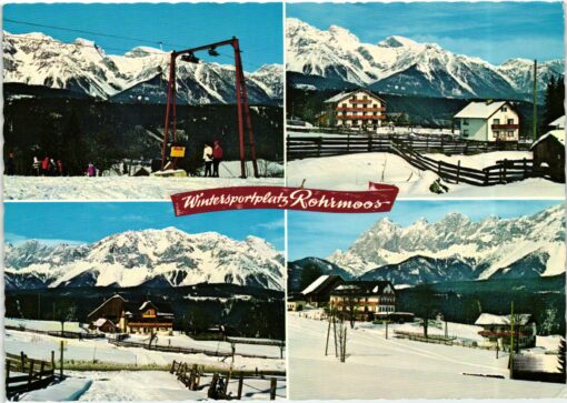 AK Postcard Ski, Wintersportplatz Rohrmoos Schladming Dachstein Skiing