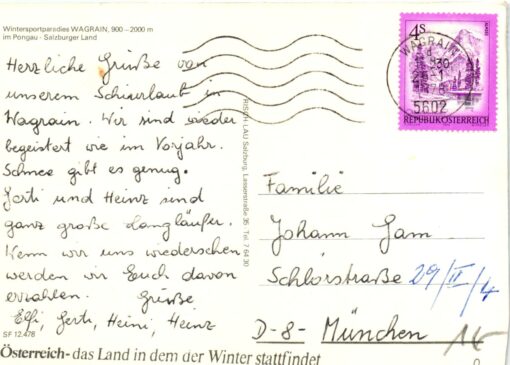 AK Postcard Ski, Skigebiet Wagrain Griessenkar Höllenstein Grissenkar Österreich Skiing – Bild 2