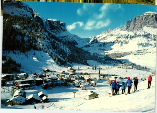 AK Postcard Ski, Dolomiti Corvara Sella Passo Schilaufen Gardena Skiing
