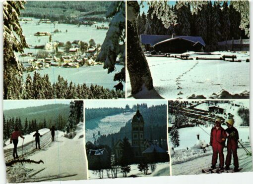 AK Postcard Ski, Fichtelgebirge Mehlmeisel Wintersport Erholung Skiing