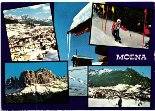 AK Postcard Ski, Moena Trento Val di Fassa Fiemme Skiing