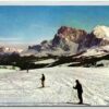 AK Postcard Ski, Seiser Alm Dolomiten Lang-Plattkofel Alpe Siusi Dolomiti Skiing