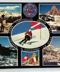 AK Postcard Ski, Corvara S. Cassiano La Villa Gran Carosello sci Dolomiti Skiing