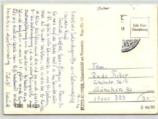 AK Postcard Ski, Gruß aus Schmiedefeld am Rennsteig Thüringen DDR Skiing – Bild 2