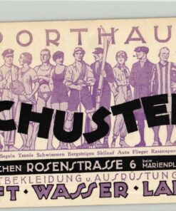 AK Postcard Ski, Sporthaus Schuster München Alpine Touren Sport Ausrüstung