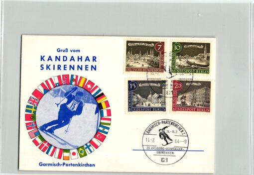 AK Postcard Ski, Garmisch Partenkirchen 29. Arlberg Kandahar Skirennen 1964