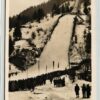 AK Postcard Skispringen, Partenkirchen Große Olympiaschanze, Pitzner Hütte
