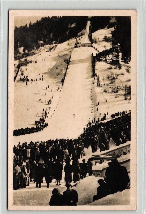 AK Postcard Skispringen, Garmisch Partenkirchen Olympia Skistadion 1951