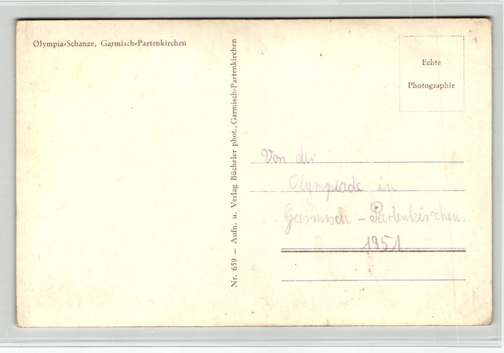 AK Postcard Skispringen, Garmisch Partenkirchen Olympia Skistadion 1951 – Bild 2