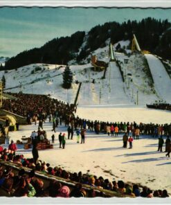 AK Postcard Skispringen, Olympia Skistadion Garmisch Partenkirchen Wintersport