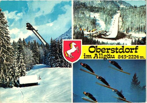 AK Postcard Skispringen, Oberstdorf Allgäu, Stadion, Schreier Verlag