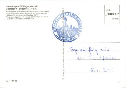 AK Postcard Skispringen, Oberstdorf Allgäu, Heini Klopfer Skiflugschanze 2001 – Bild 2
