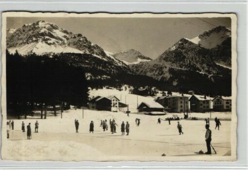 AK Postcard Eislaufen, Lenzerheide Eisbahn 1926 Ice Skating