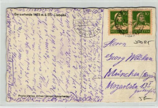 AK Postcard Eislaufen, Lenzerheide Eisbahn 1926 Ice Skating – Bild 2