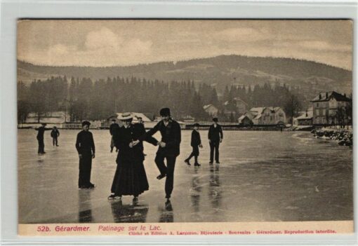 AK Postcard Eislaufen, Gerardmer Patinage sur Lax 