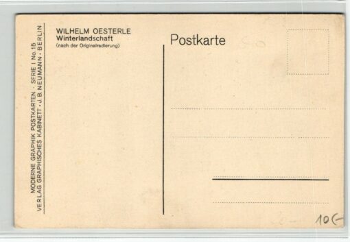 AK Postcard Eislaufen, Wilhelm Oesterle Winterlandschaft Radierung Neumann Berlin – Bild 2