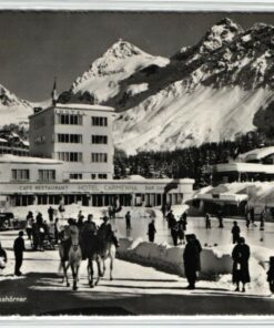 AK Postcard Eislaufen, Arosa Furkahörner 1962 Schweiz