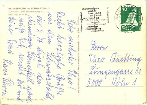 AK Postcard Eislaufen, Baiersbronn Schwarzwald Eisstock, Wintersportplatz – Bild 2