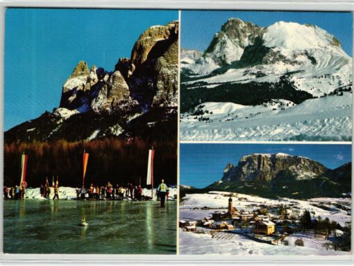 AK Postcard Eisstockschießen, Völs Schlern, Südtirol Dolomiten 