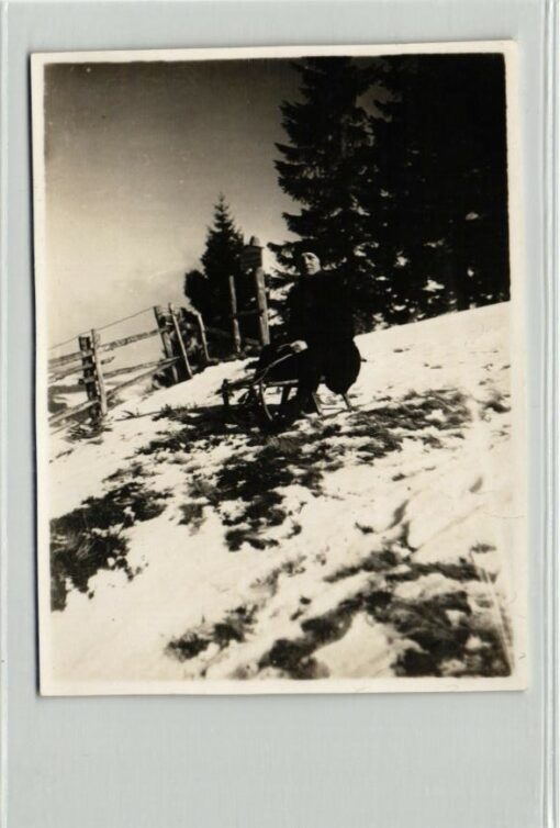 Foto Rodeln, Luge Frau mit Rodel