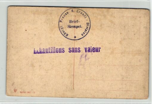 AK Postcard Bob, Echantillons Königl. Preuss. Ersatz Division Feldpoststempel  – Bild 2
